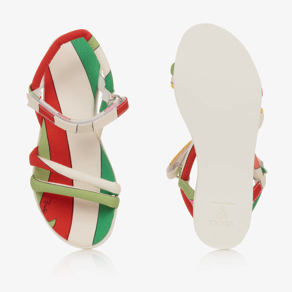 PUCCI-Белые сандалии с принтом Marmo | Childrensalon Outlet