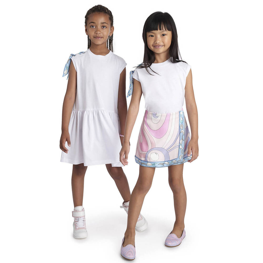 PUCCI-Teen Girls White Organic Cotton Dress | Childrensalon Outlet
