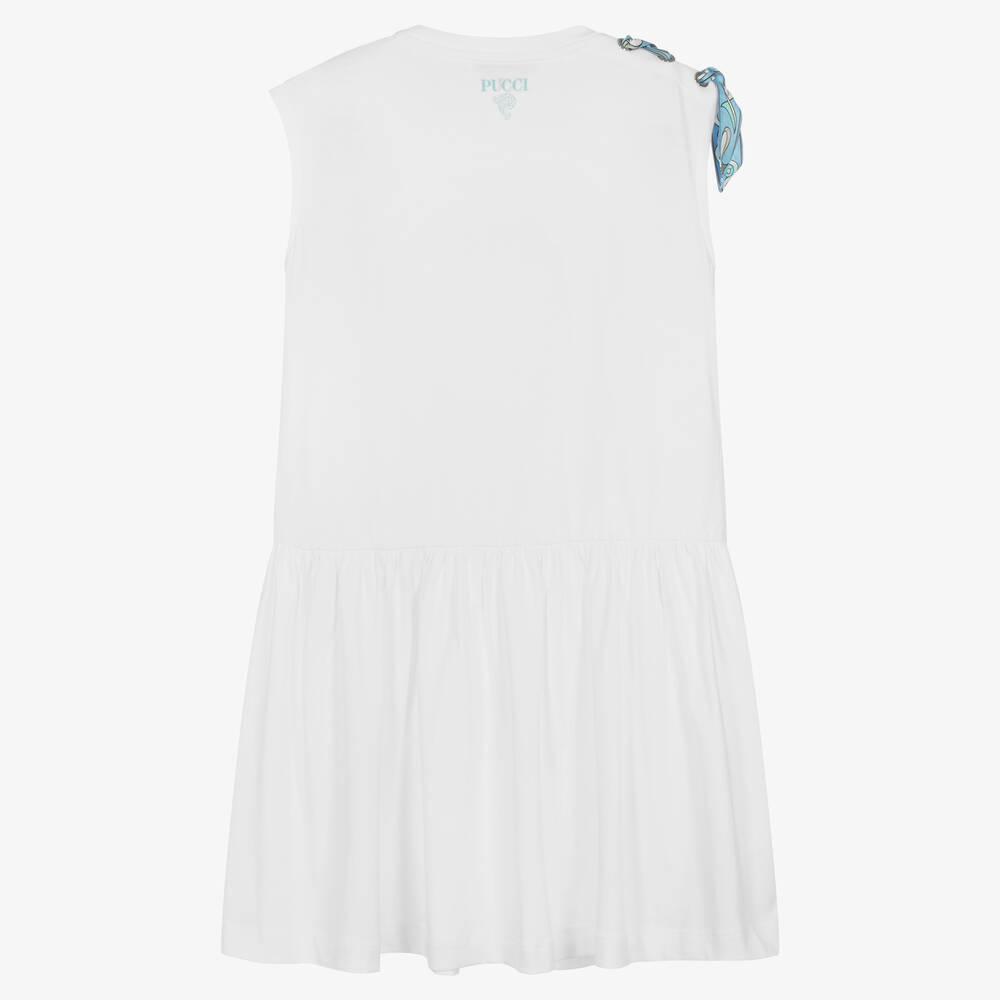 PUCCI-Teen Girls White Organic Cotton Dress | Childrensalon Outlet