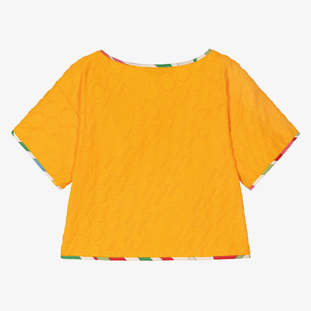 PUCCI-Желтая футболка с принтом Marmo | Childrensalon Outlet