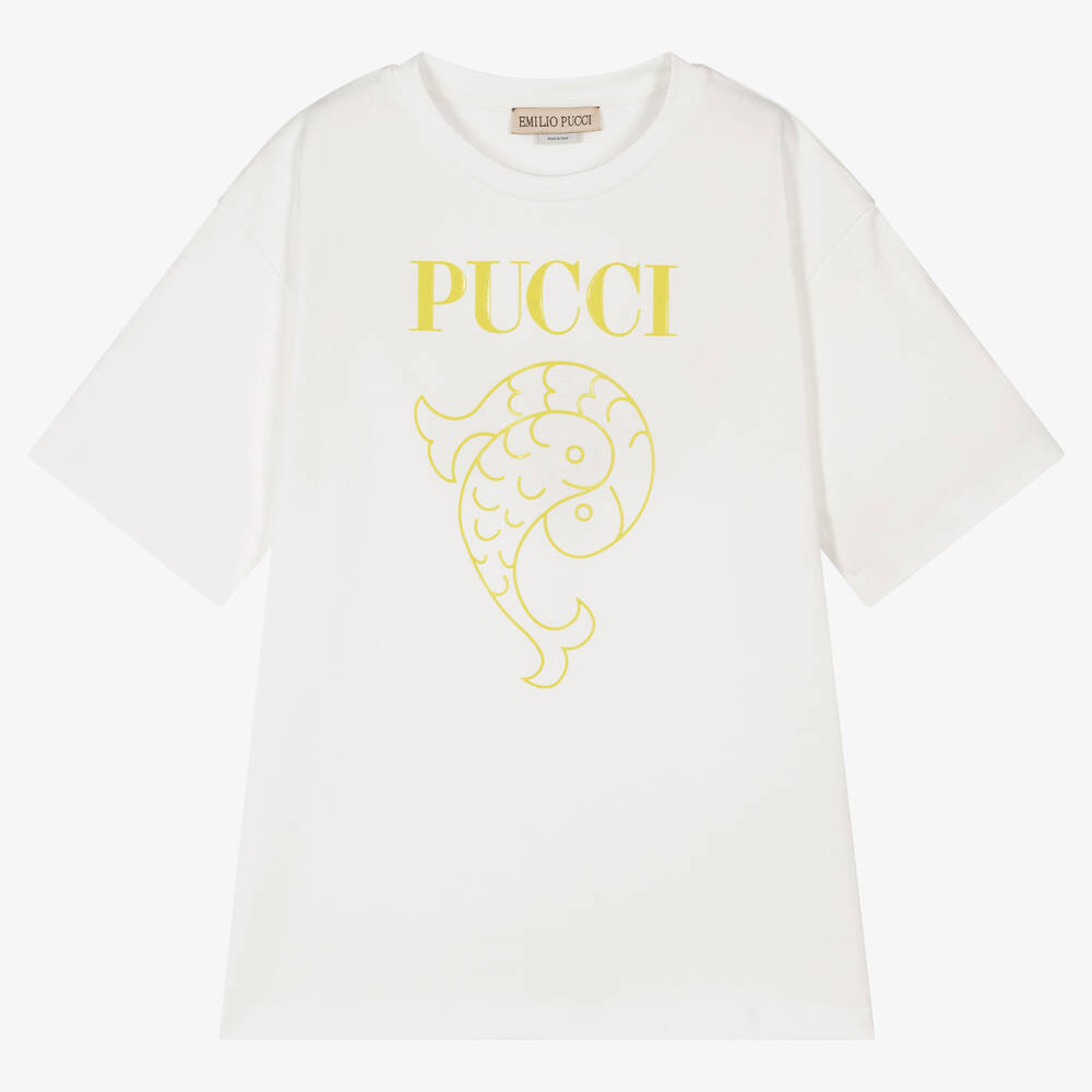 PUCCI - T-shirt oversize ivoire ado | Childrensalon