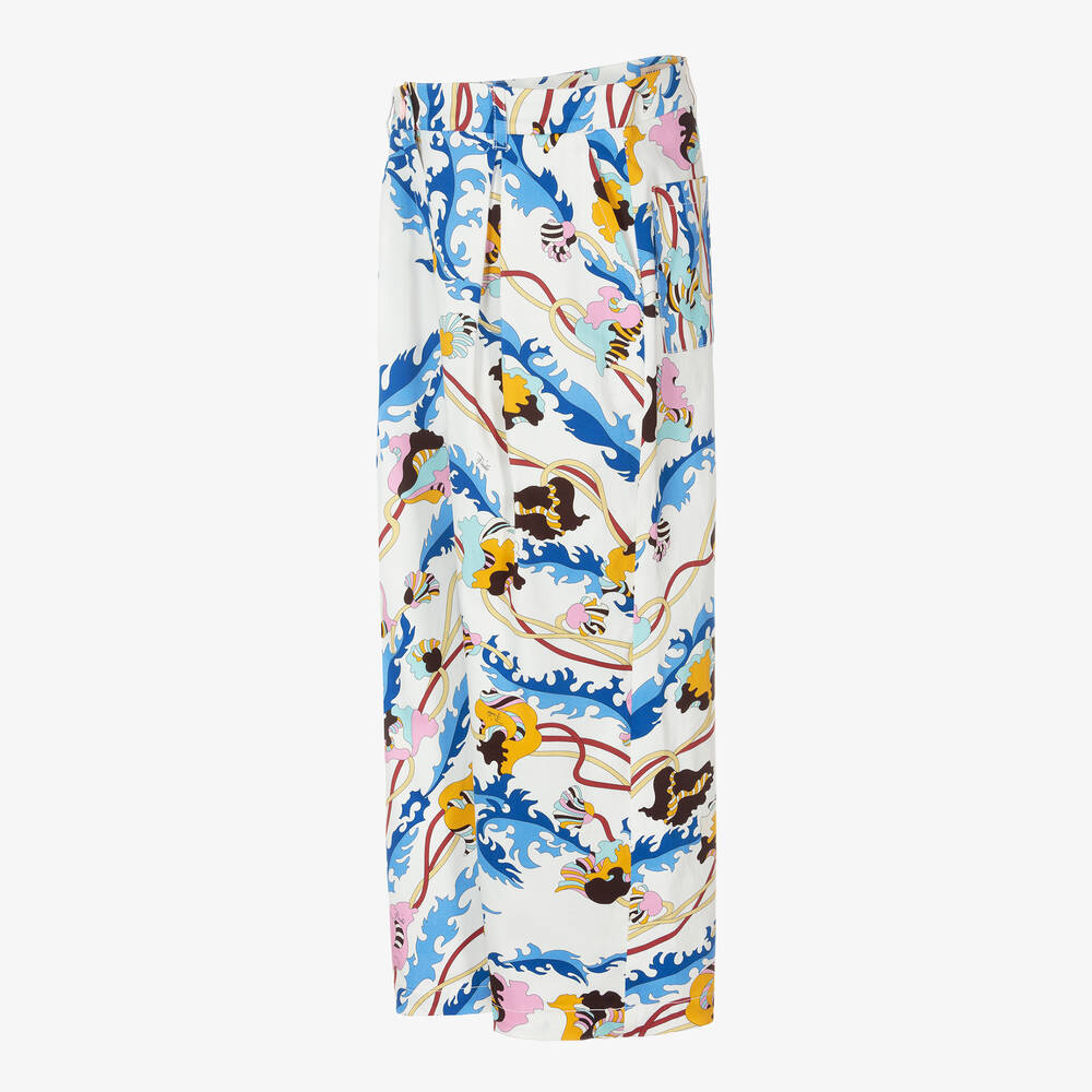 PUCCI-Teen White Ranuncoli Trousers | Childrensalon Outlet