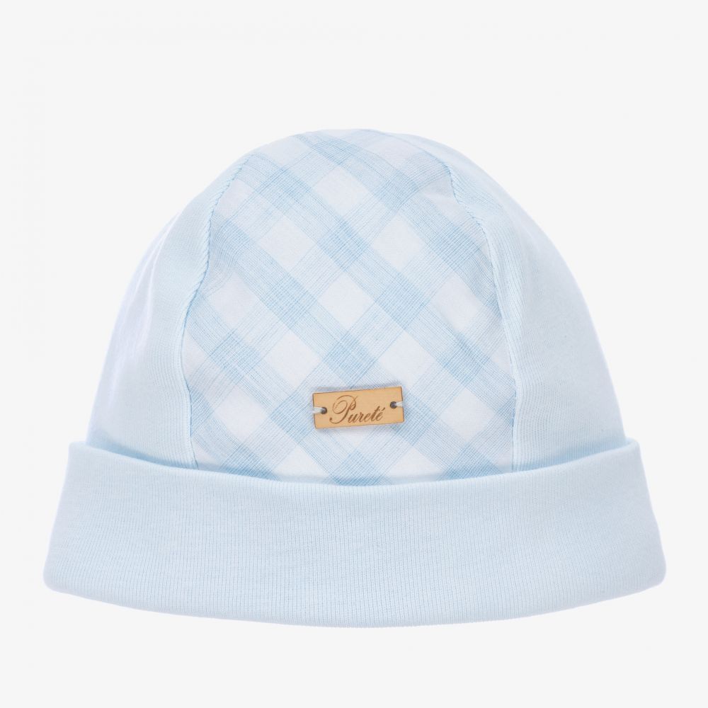 Pureté Du... Bébé - قبعة قطن جيرسي لون أزرق باهت للمواليد | Childrensalon