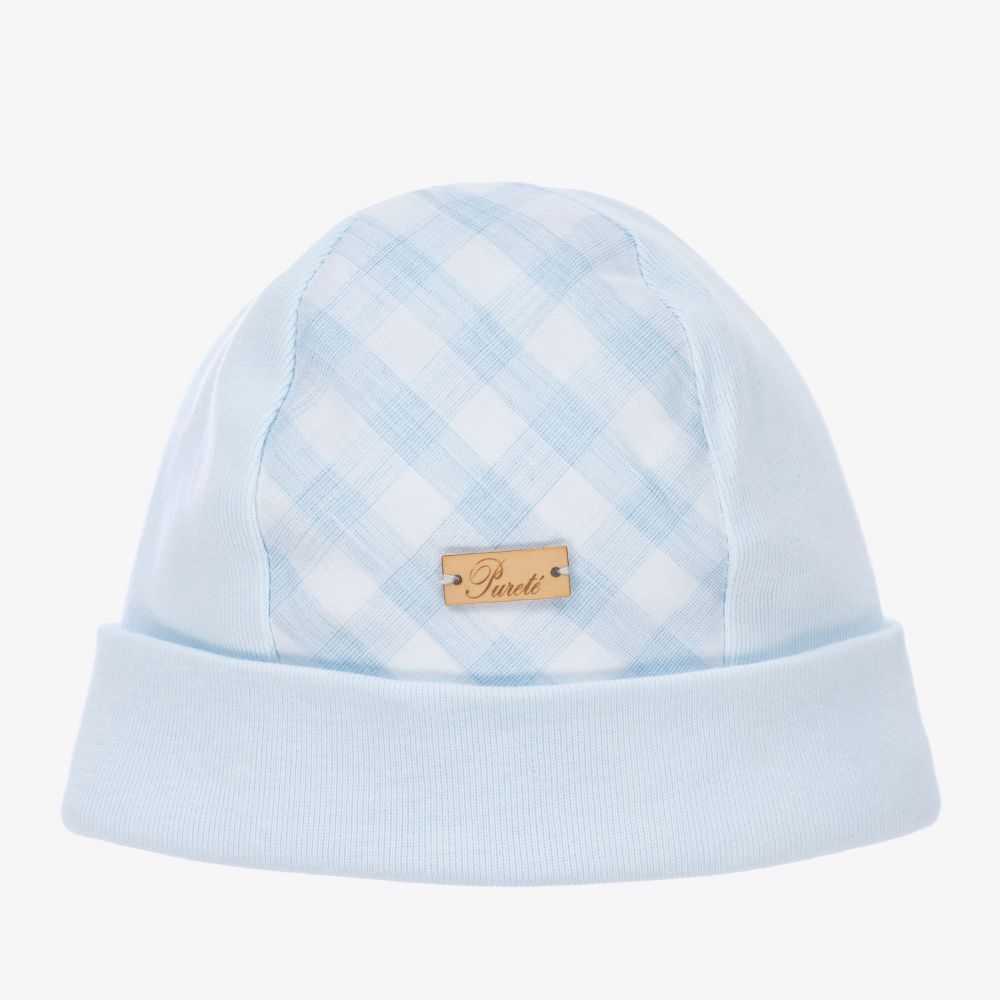 Pureté Du... Bébé - Baby Boys Blue Cotton Hat | Childrensalon