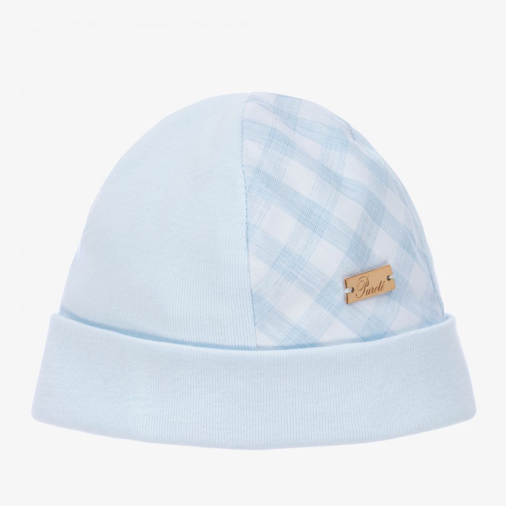Pureté Du... Bébé-Baby Boys Blue Cotton Hat | Childrensalon Outlet