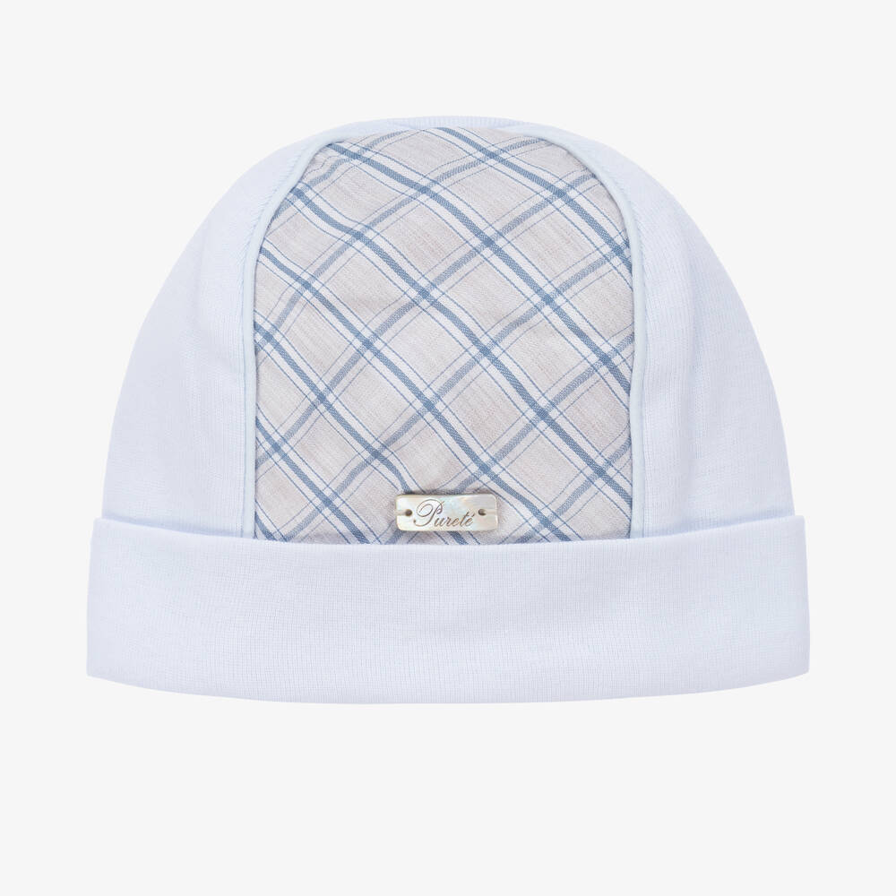 Pureté Du... Bébé - Baby Boys Blue Cotton Hat | Childrensalon