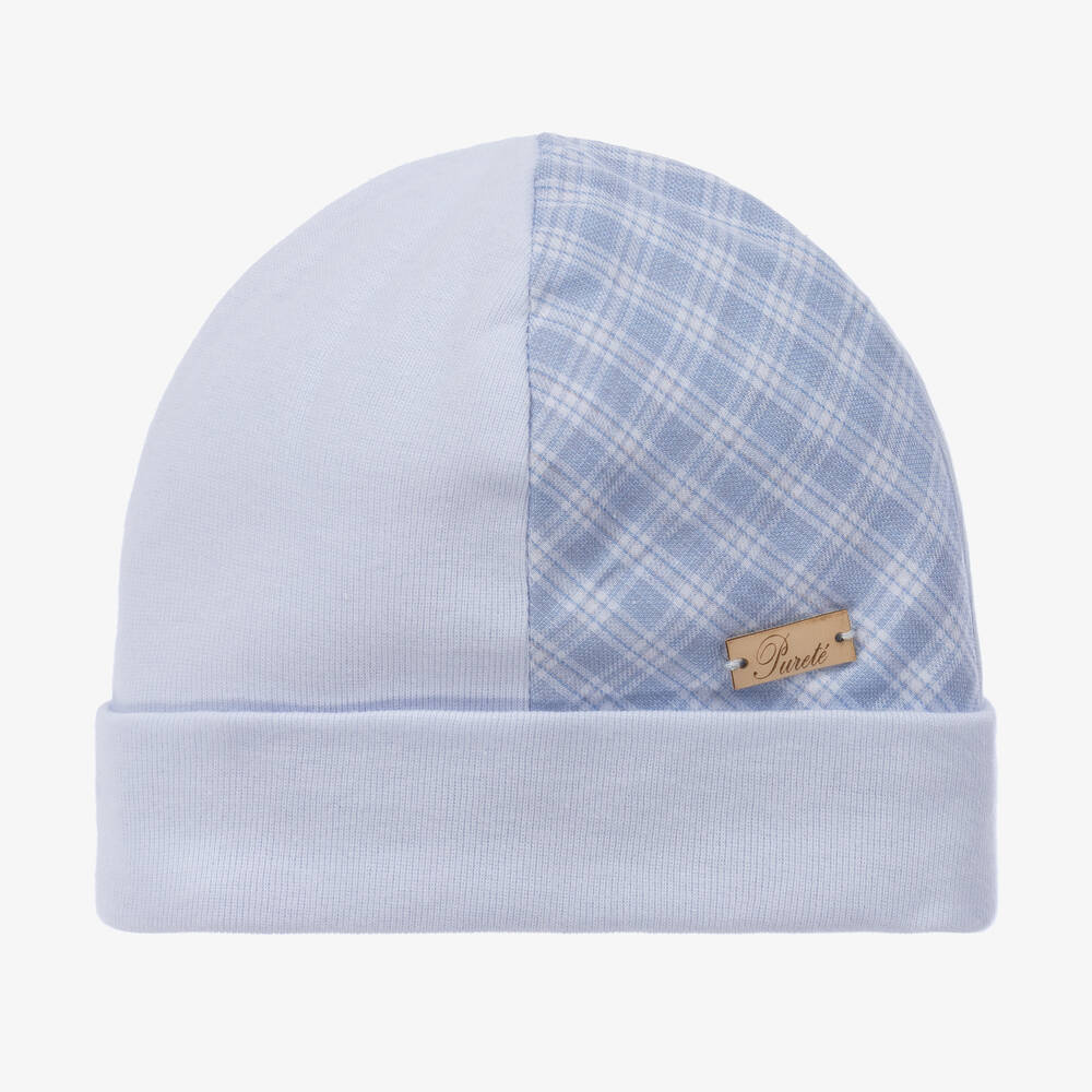 Purete Du. Bebe Bonnet bleu en jersey de coton bebe Childrensalon Outlet