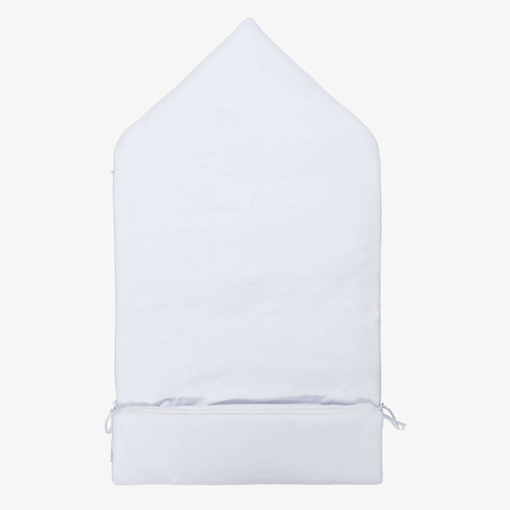 Pureté Du... Bébé-Baby Boys Blue Rocking Horse Embroidered Velour Nest (90cm) | Childrensalon Outlet