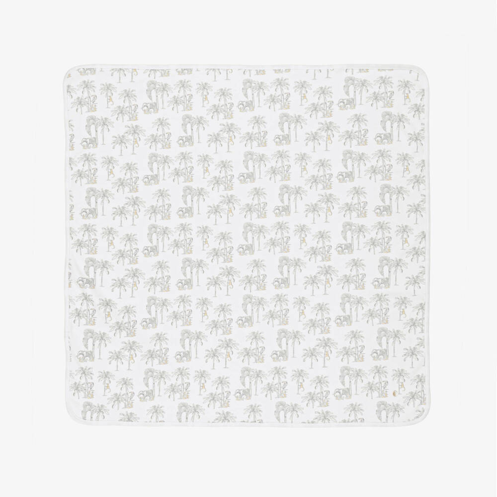Pureté Du... Bébé-Baby Boys Cotton Blanket with Grey Jungle Print (73cm) | Childrensalon Outlet