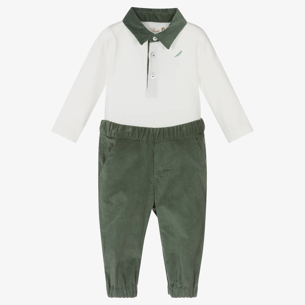 Pureté Du... Bébé - Baby Boys Green Trouser Set | Childrensalon