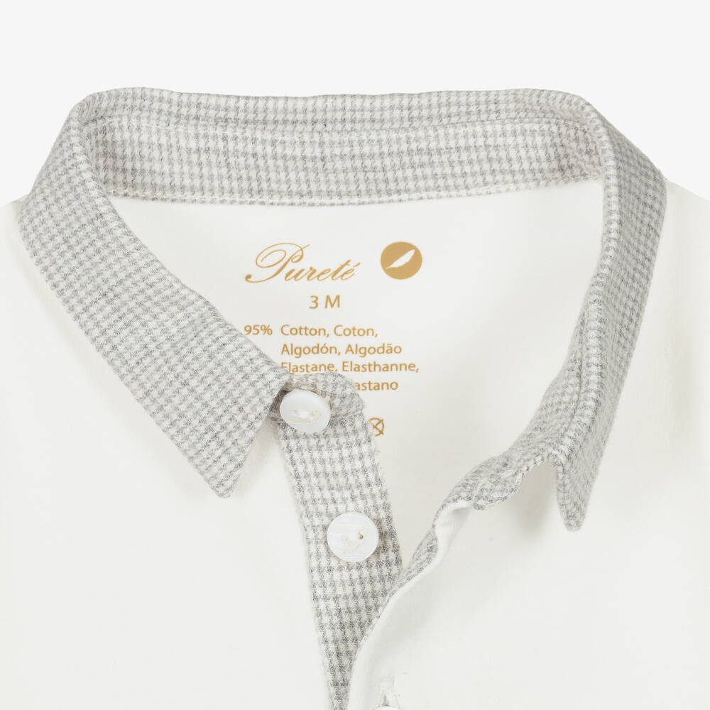 Pureté Du... Bébé-Baby Boys Grey & Ivory Cotton Trouser Set | Childrensalon Outlet