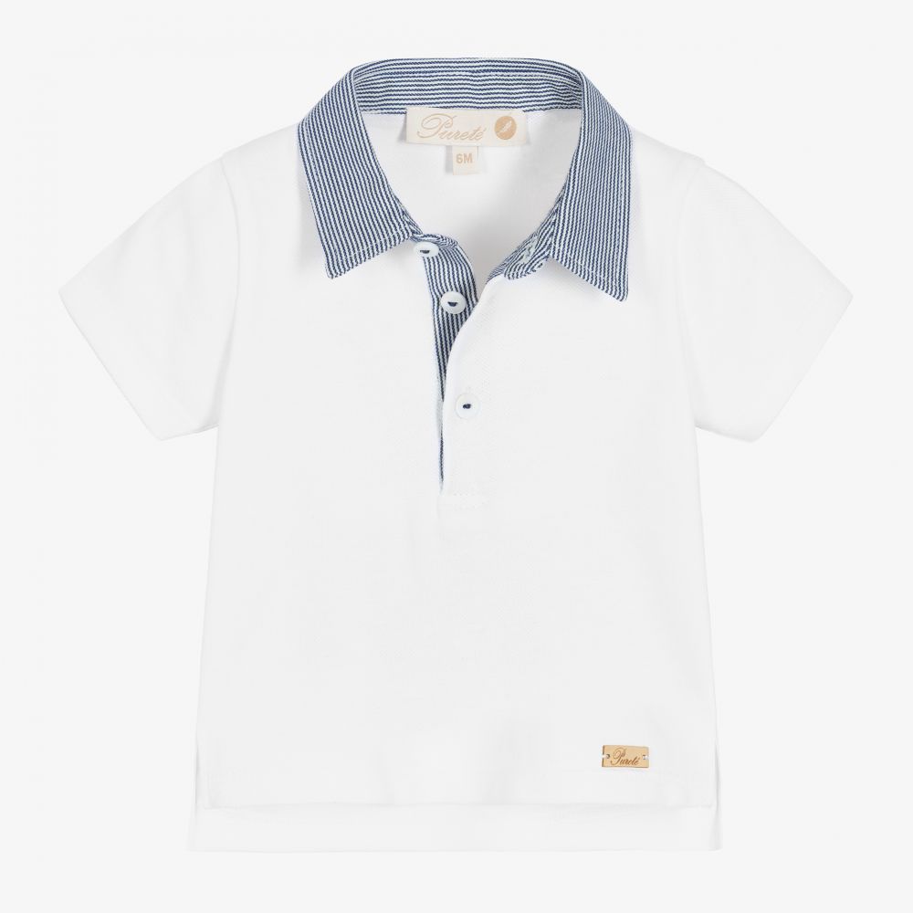 بيوريتي دو بيبي-Baby Boys White Polo Shirt | Childrensalon Outlet