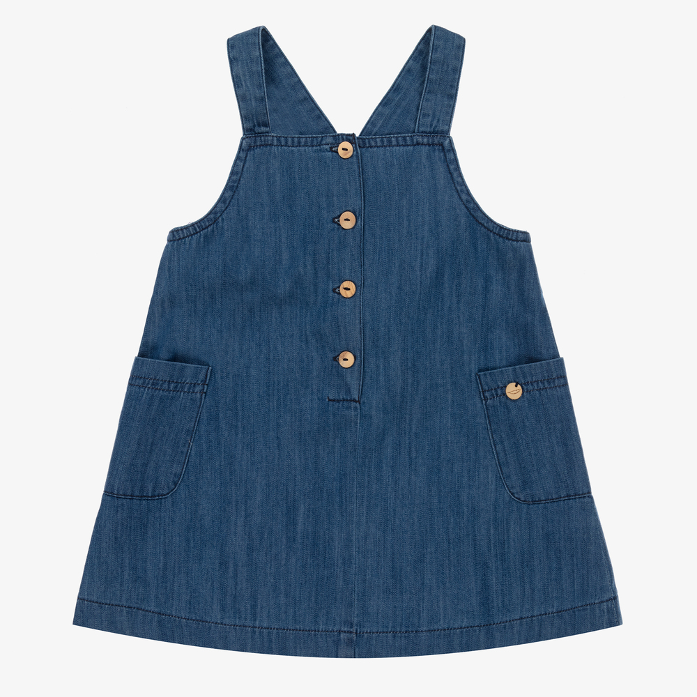 Pureté Du... Bébé - Baby Girls Blue Pinafore Dress | Childrensalon