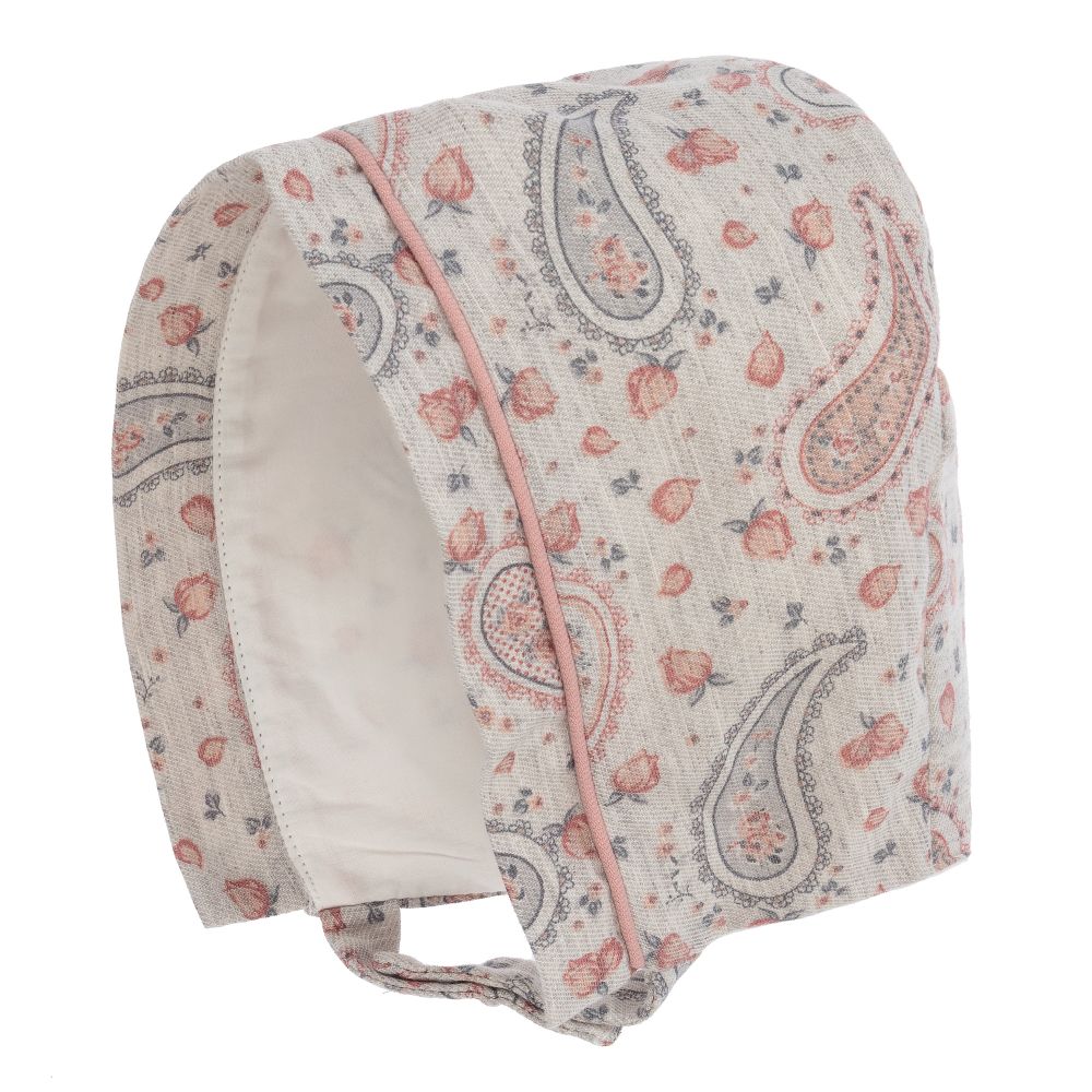 Pureté Du... Bébé-Baby Girls Grey & Pink Bonnet | Childrensalon Outlet