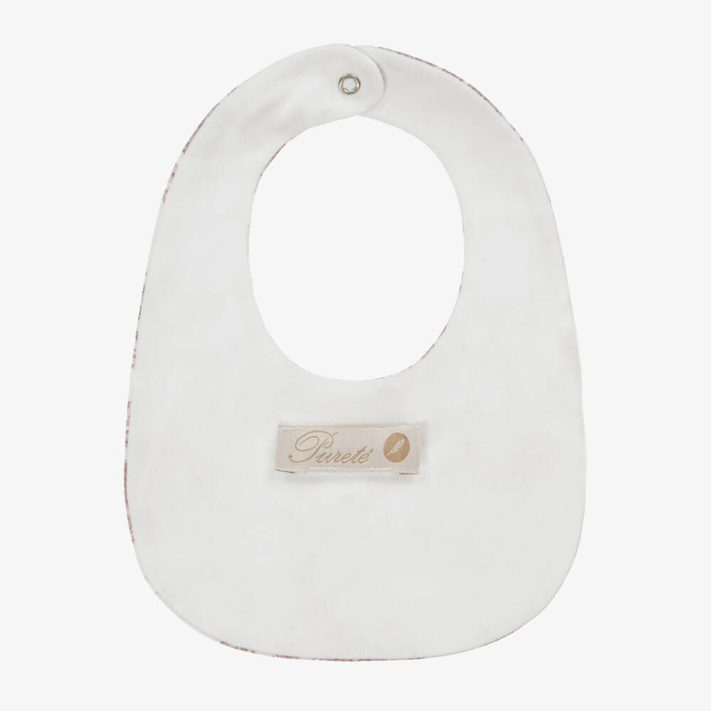 Pureté Du... Bébé-Baby Girls Ivory & Pink Toile de Jouy Bib | Childrensalon Outlet