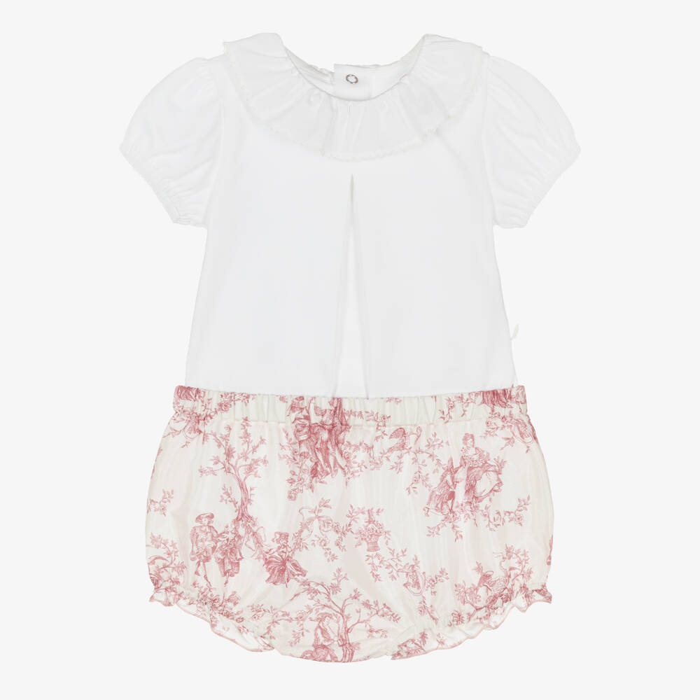 Pureté Du... Bébé-Baby Girls Ivory Toile De Jouy Shorts Set | Childrensalon Outlet