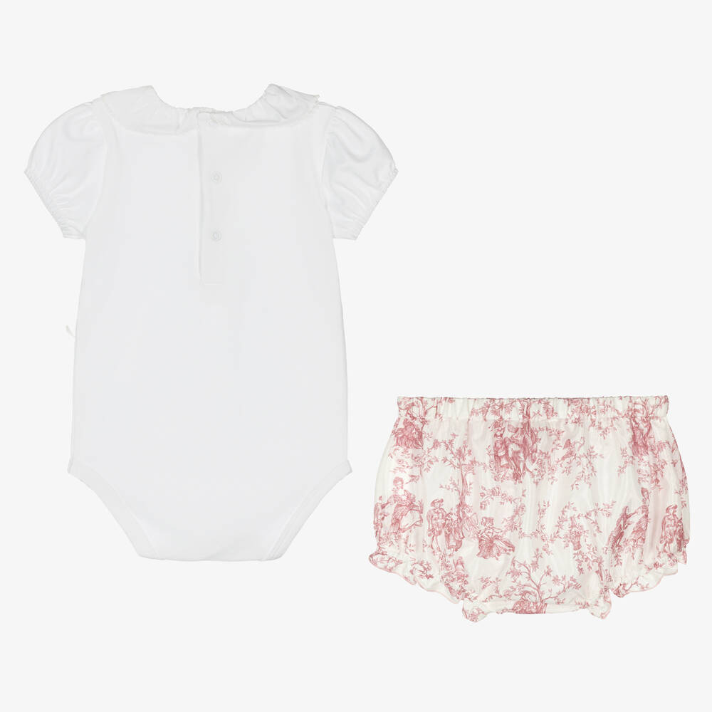 Pureté Du... Bébé-Baby Girls Ivory Toile De Jouy Shorts Set | Childrensalon Outlet
