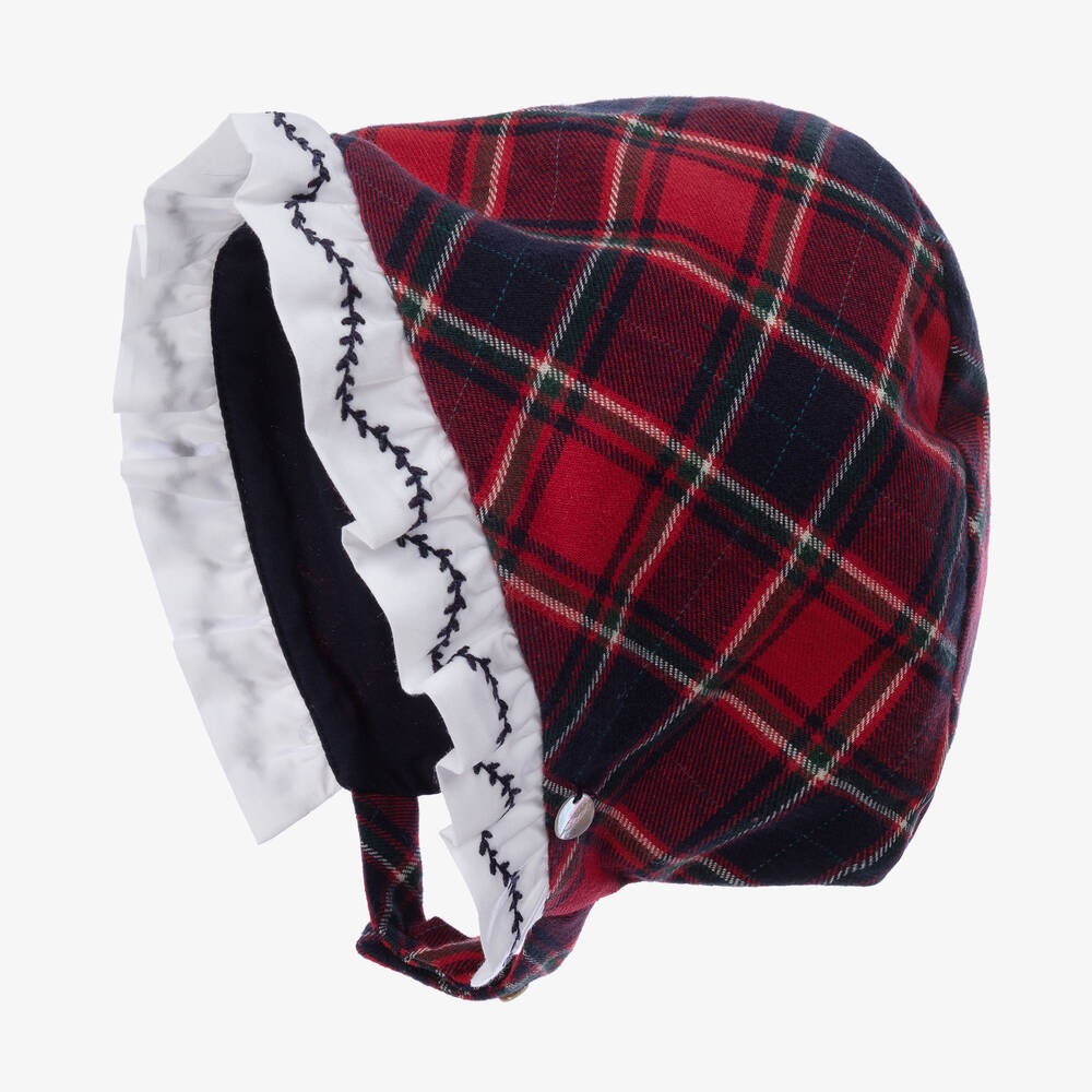 Pureté Du... Bébé-Baby Girls Red & Blue Tartan Bonnet | Childrensalon Outlet