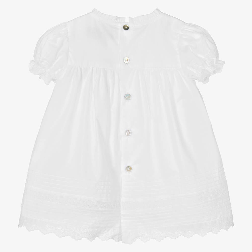 Pureté Du... Bébé-Baby Girls White Cotton Dress | Childrensalon Outlet