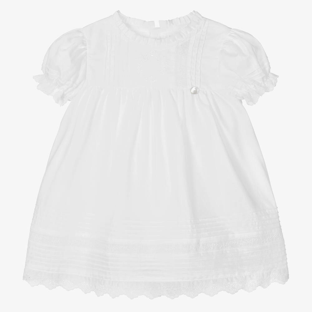 Pureté Du... Bébé-Baby Girls White Cotton Dress | Childrensalon Outlet