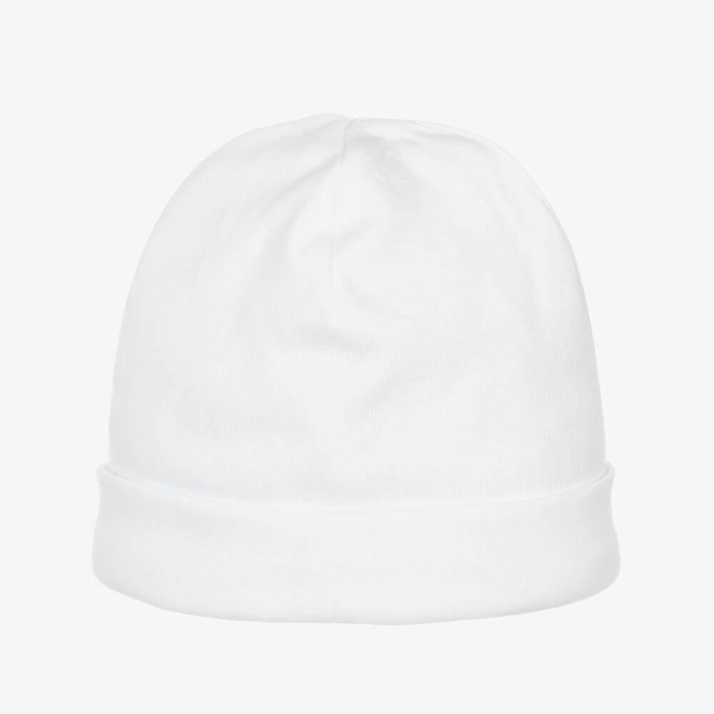 Pureté Du... Bébé-Baby Girls White Floral Cotton Hat | Childrensalon Outlet