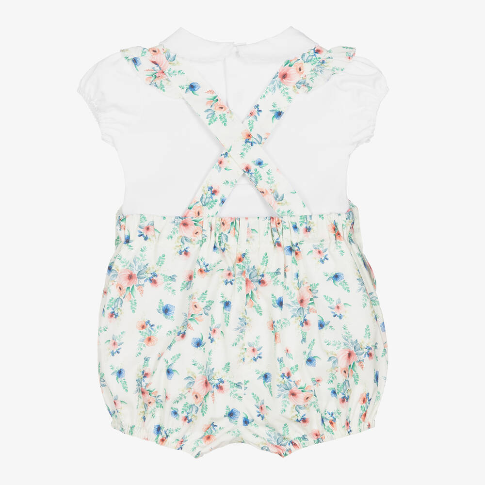 Pureté Du... Bébé-Baby Girls White & Floral Shorts Set | Childrensalon Outlet