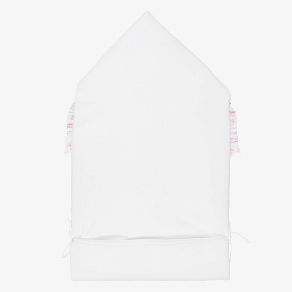 Pureté Du... Bébé-Baby Girls White & Pink Toile de Jouy Cotton Nest | Childrensalon Outlet
