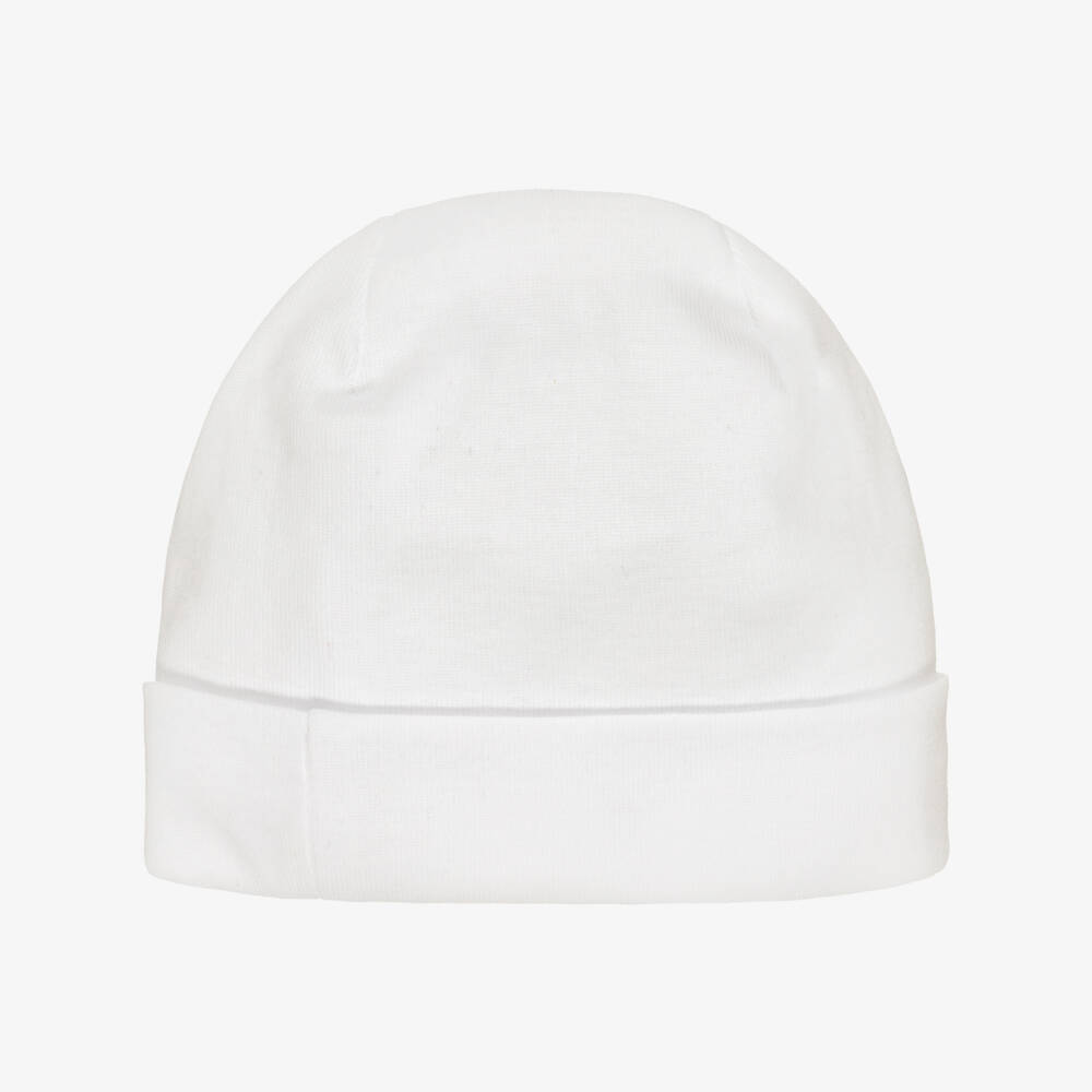 Pureté Du... Bébé-Baby Girls White & Pink Toile De Jouy Layette Hat | Childrensalon Outlet