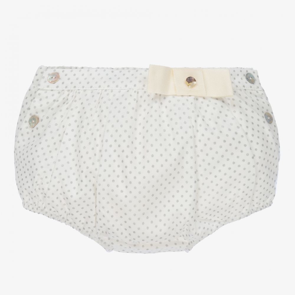 Pureté Du... Bébé - Baby Girls White Spotty Shorts | Childrensalon