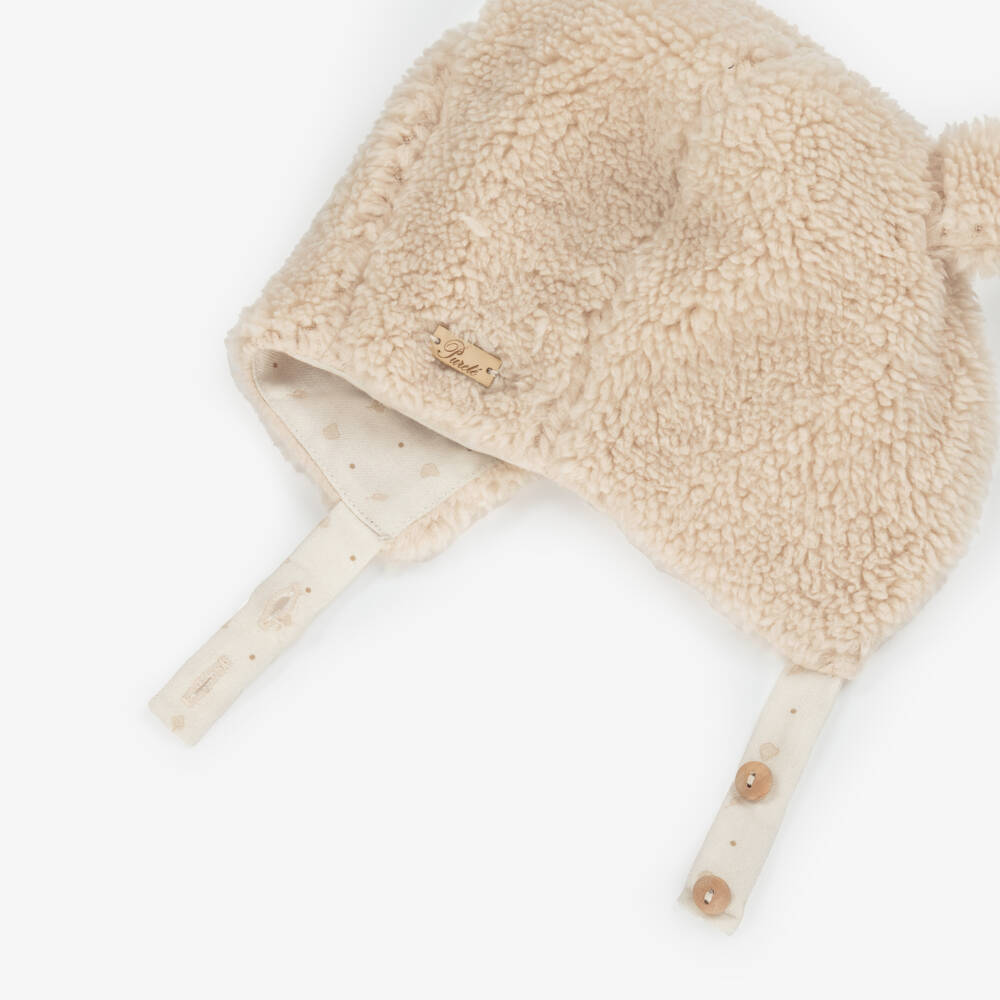 Pureté Du... Bébé-Beige Teddy Fleece Hat | Childrensalon Outlet