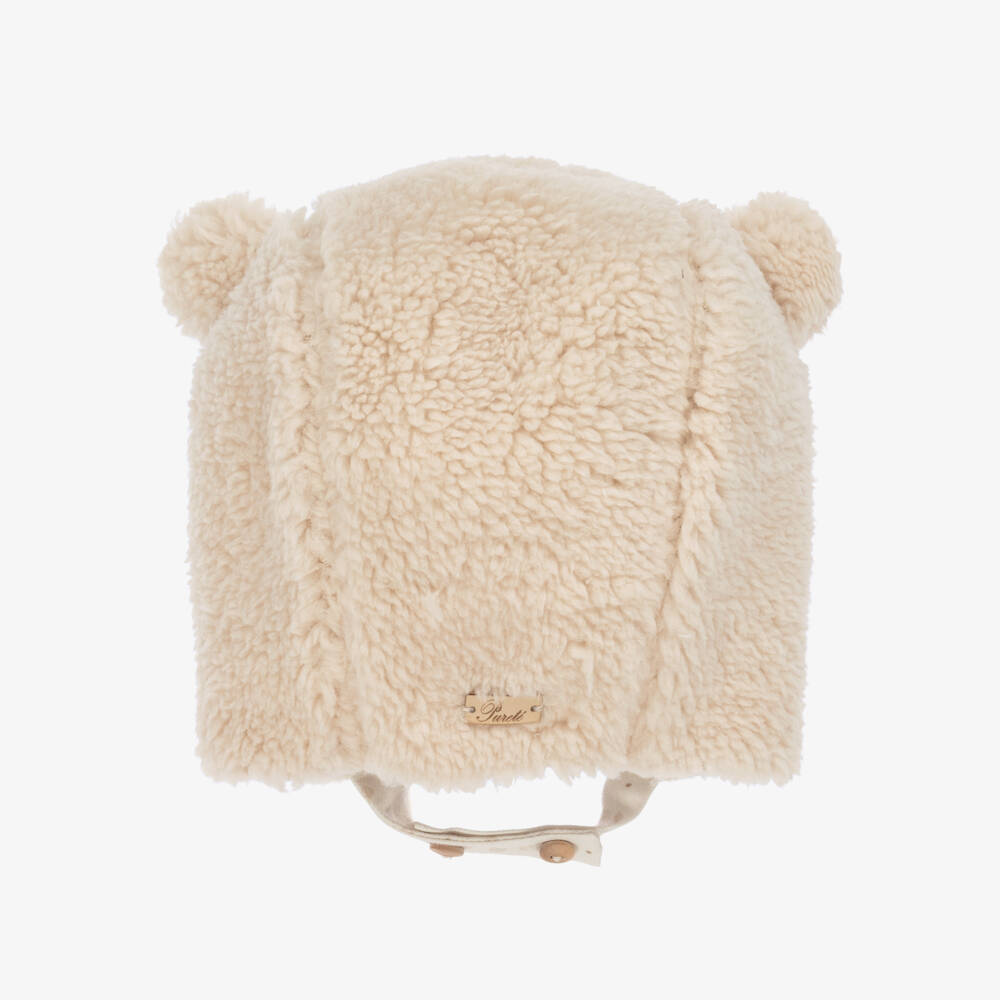 Pureté Du... Bébé-Beige Teddy Fleece Hat | Childrensalon Outlet