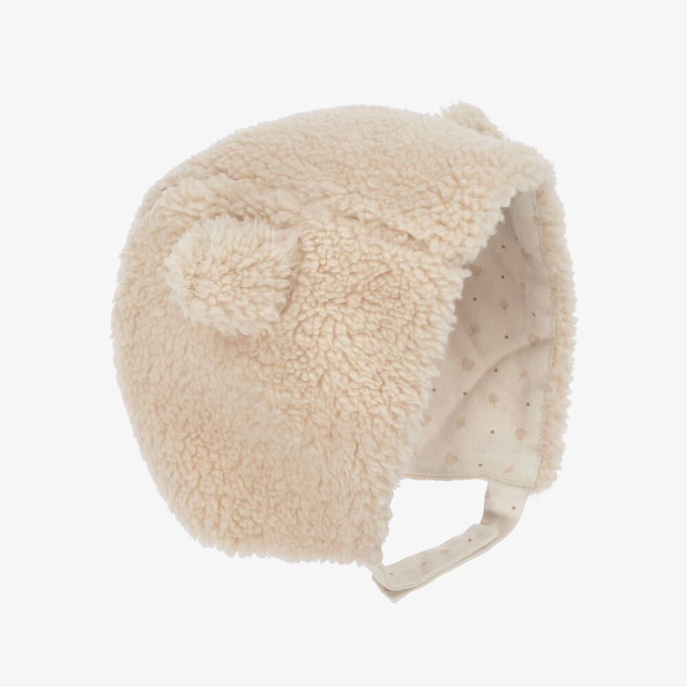 Pureté Du... Bébé-Beige Teddy Fleece Hat | Childrensalon Outlet