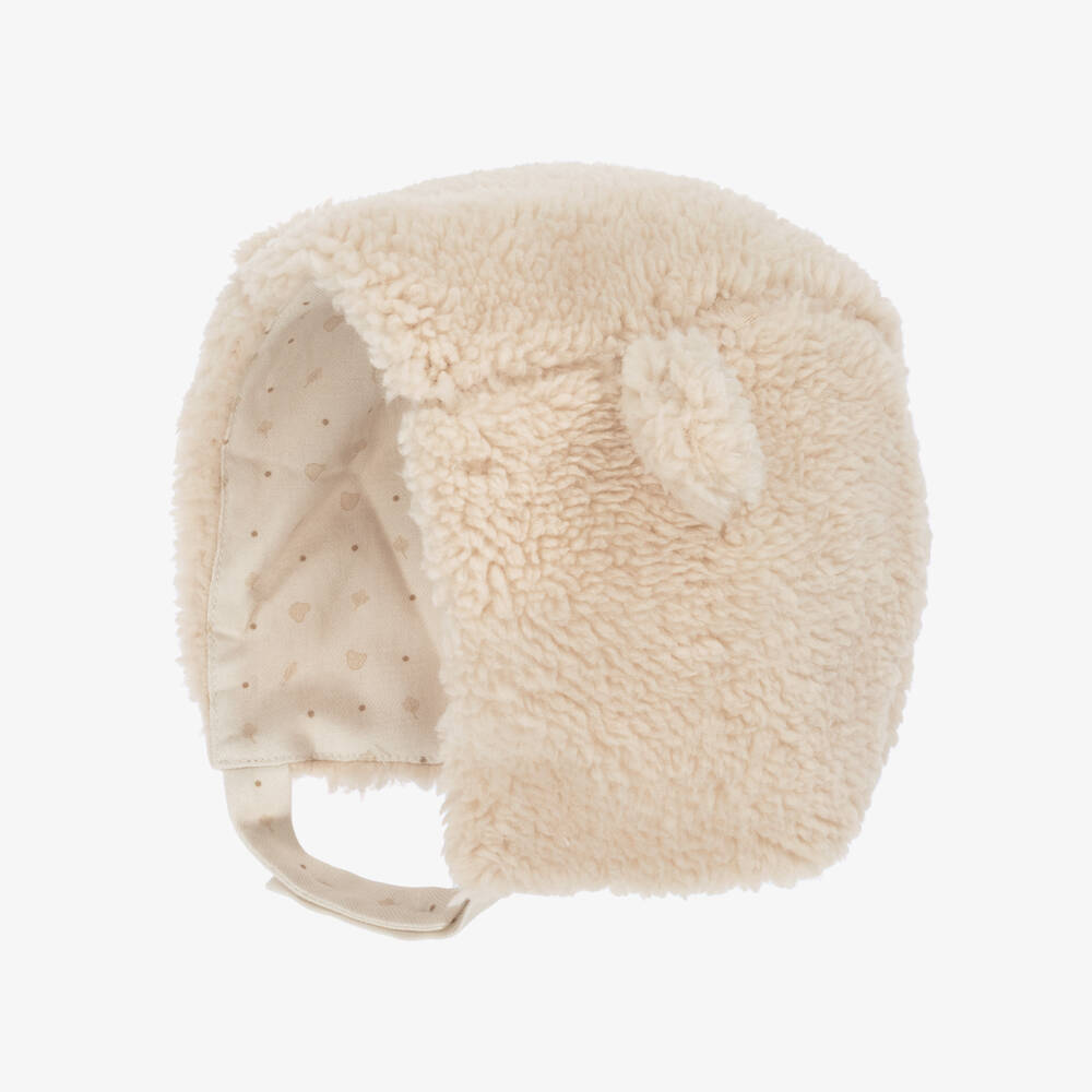 Pureté Du... Bébé-Beige Teddy Fleece Hat | Childrensalon Outlet