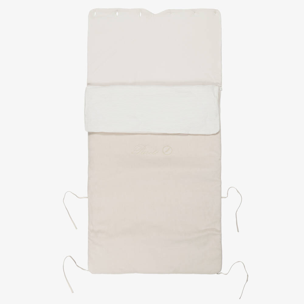 Pureté Du... Bébé-Beige Velour Padded Baby Nest (90cm) | Childrensalon Outlet