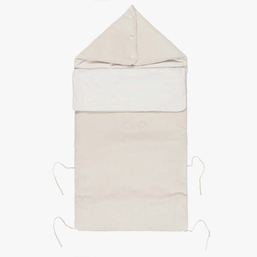 Pureté Du... Bébé-Beige Velour Padded Baby Nest (90cm) | Childrensalon Outlet