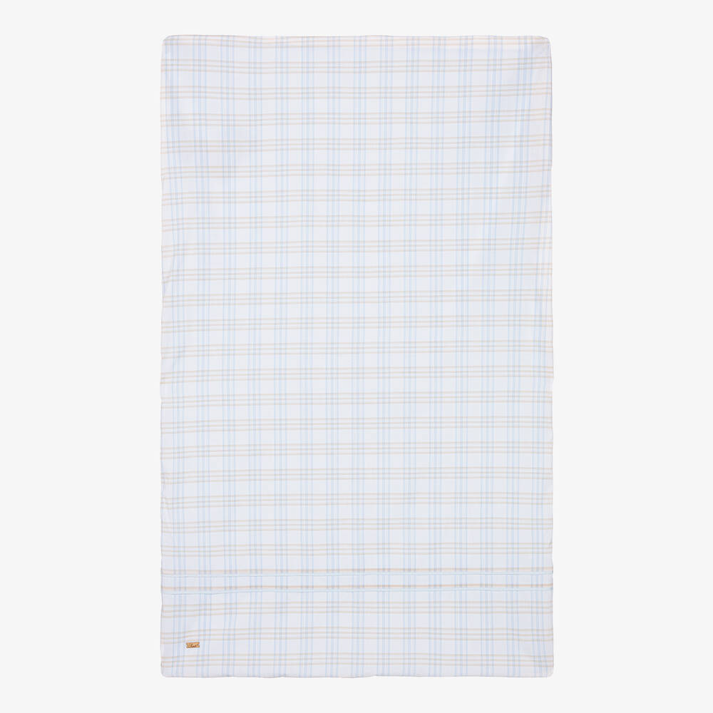 Pureté Du... Bébé-Blue Checked Baby Blanket (96cm) | Childrensalon Outlet