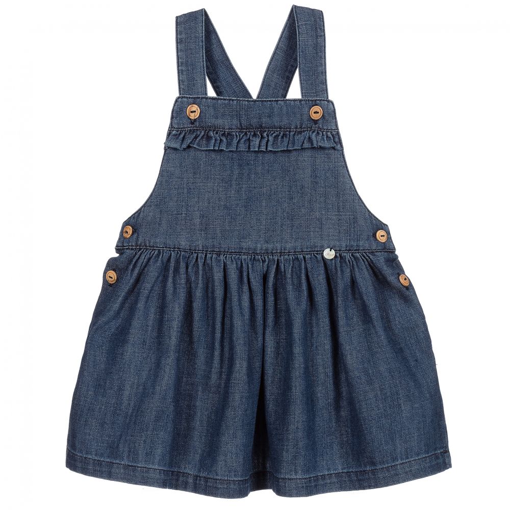 Puret Du B b Blue Denim Pinafore Dress Childrensalon Outlet