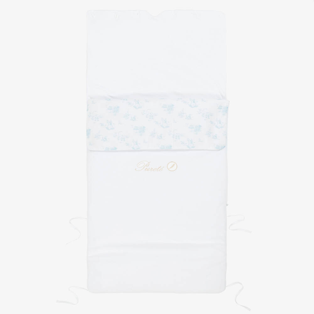Pureté Du... Bébé-Boys Azure & Ivory Toile Cotton Nest | Childrensalon Outlet