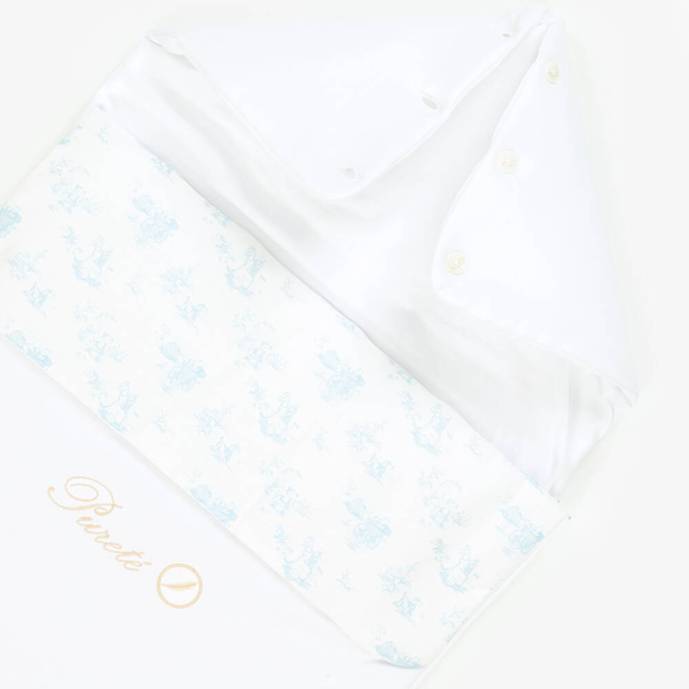 Pureté Du... Bébé-Boys Azure & Ivory Toile Cotton Nest | Childrensalon Outlet