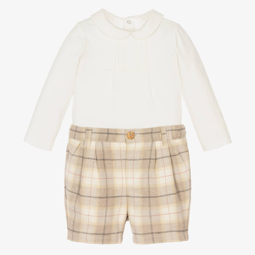 Pureté Du... Bébé - Beiges Baumwollshorts-Set (J) | Childrensalon