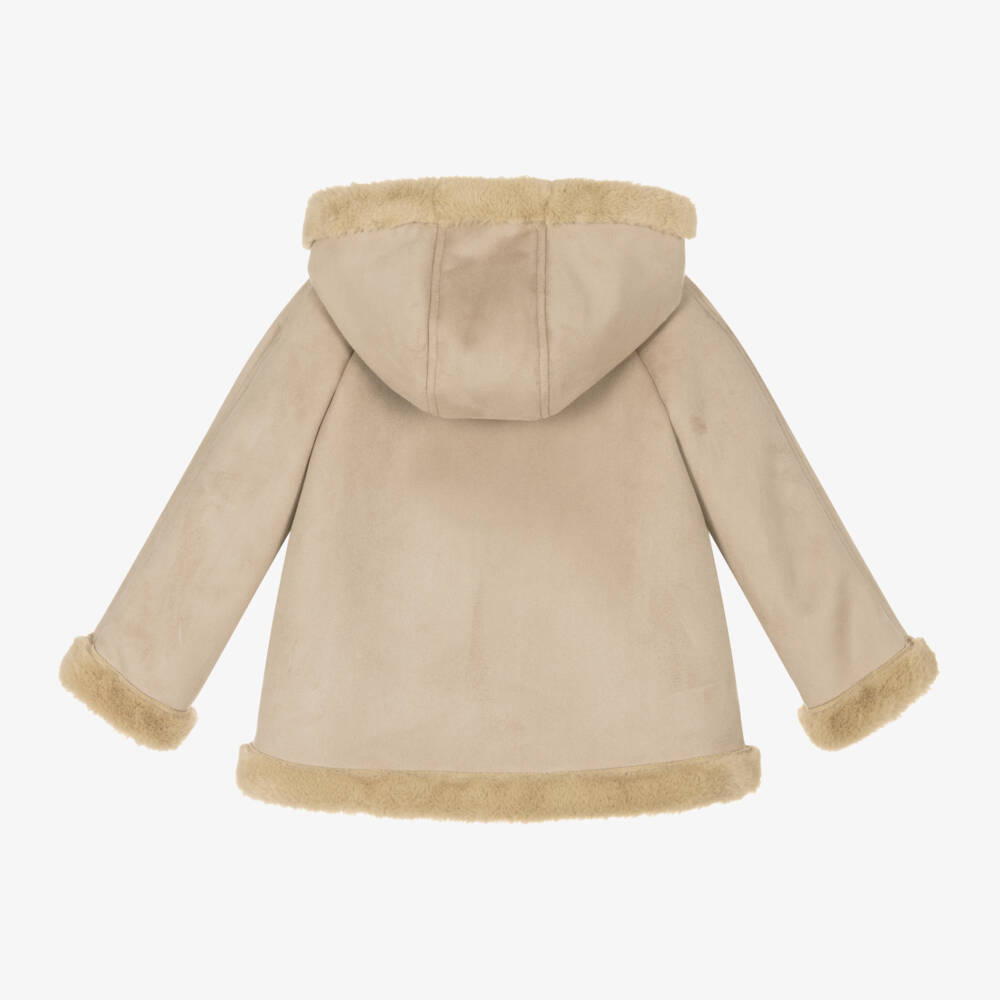 Pureté Du... Bébé-Boys Beige Suede Hooded Coat | Childrensalon Outlet