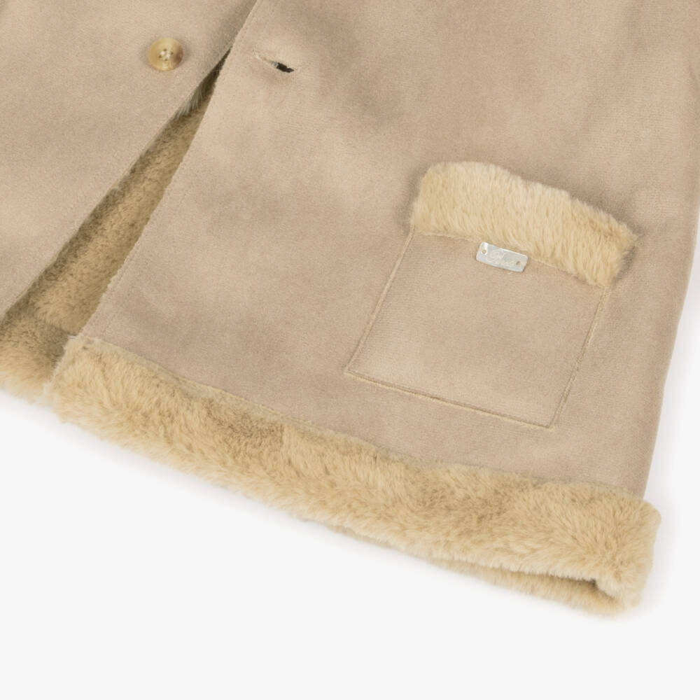 Pureté Du... Bébé-Boys Beige Suede Hooded Coat | Childrensalon Outlet
