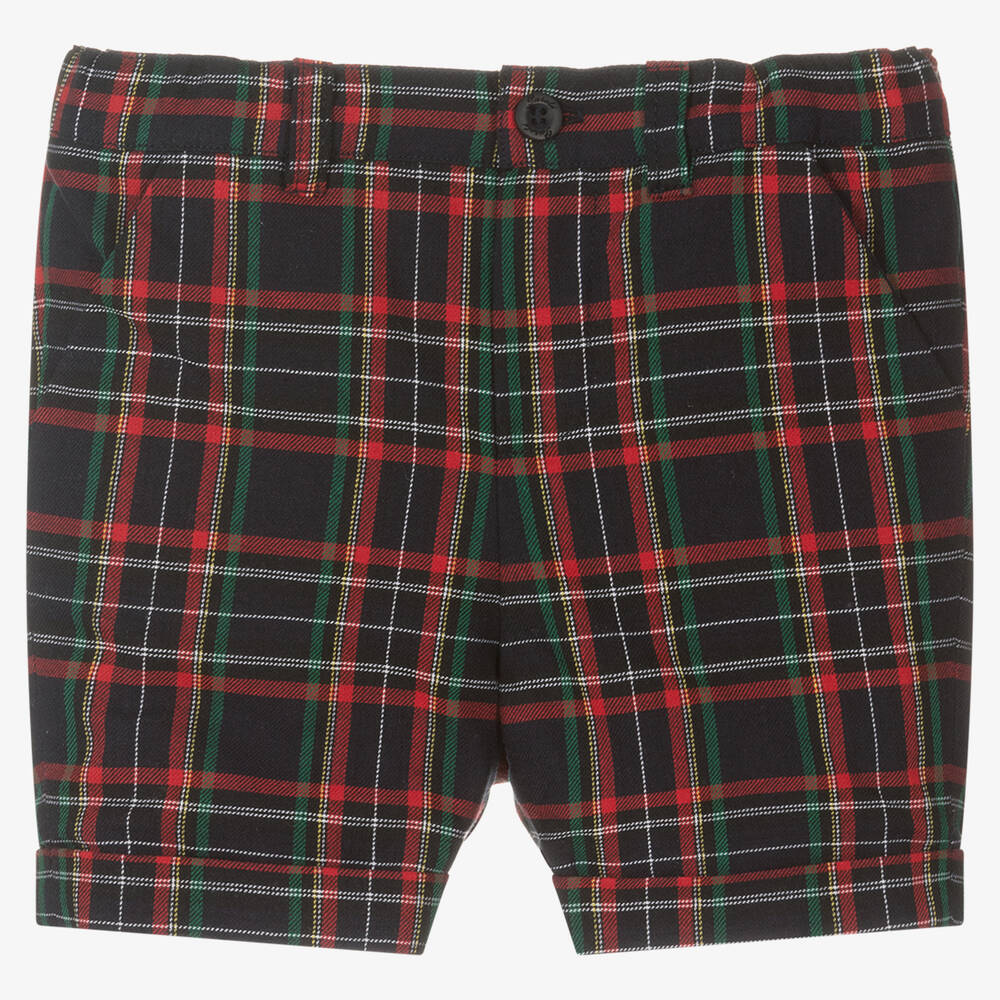 Pureté Du... Bébé-Boys Blue Tartan Shorts Set | Childrensalon Outlet