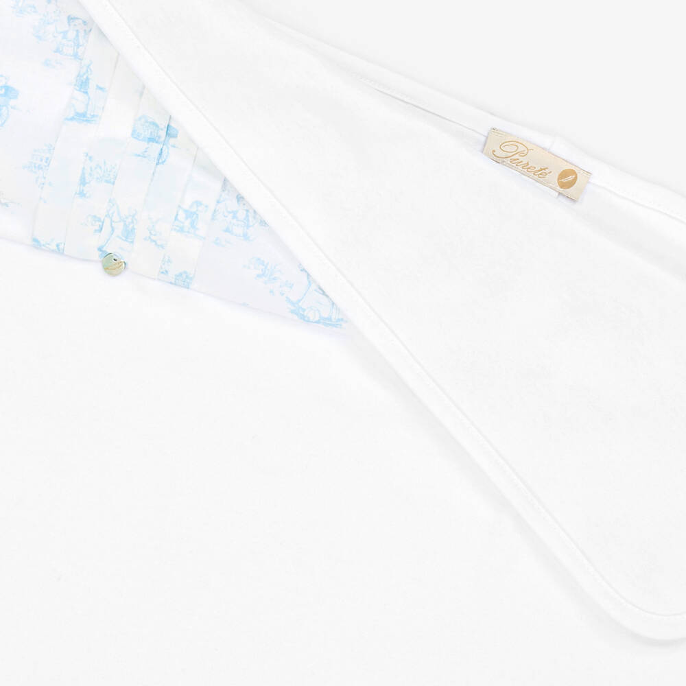 Pureté Du... Bébé-Boys Blue Toile Cotton Blanket Delight | Childrensalon Outlet