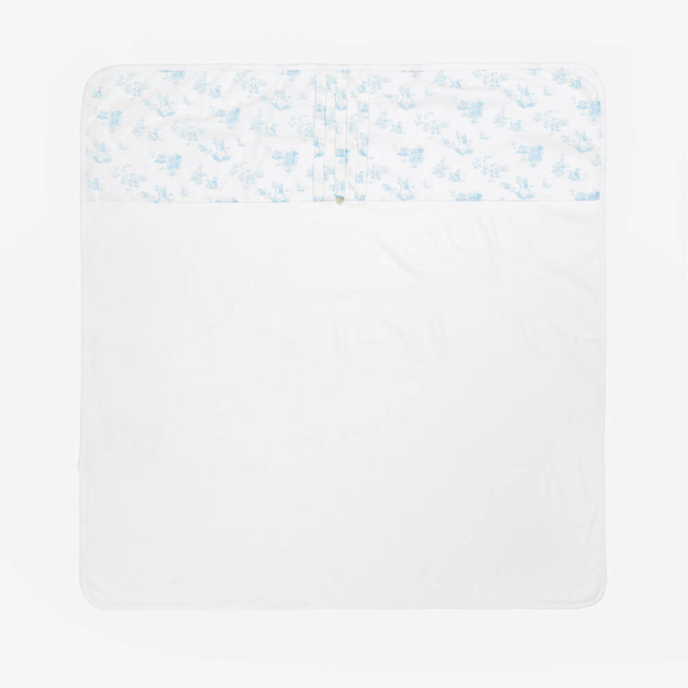 Pureté Du... Bébé-Boys Blue Toile Cotton Blanket Delight | Childrensalon Outlet