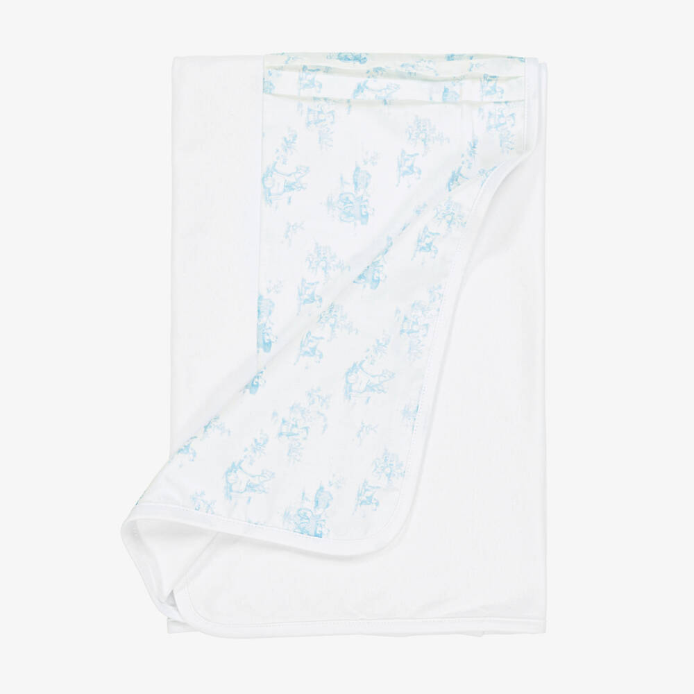 Pureté Du... Bébé-Boys Blue Toile Cotton Blanket Delight | Childrensalon Outlet
