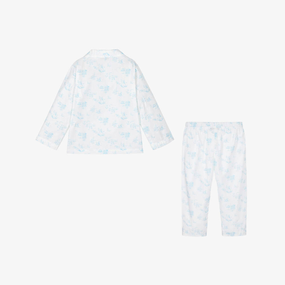 Pureté Du... Bébé-Boys Blue Toile de Jouy Pyjamas | Childrensalon Outlet