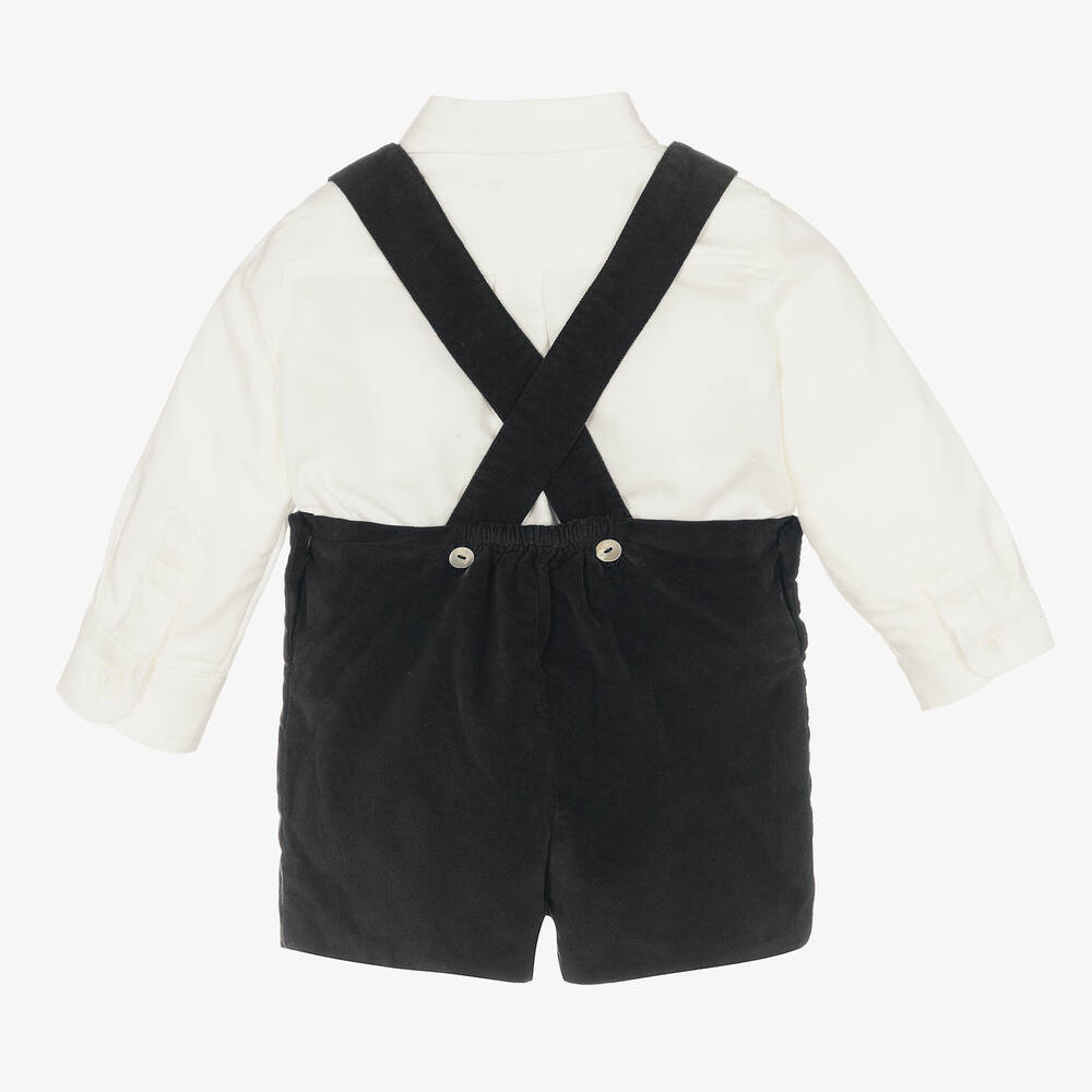 Pureté Du... Bébé Boys Blue Velvet Shorts Set Childrensalon Outlet