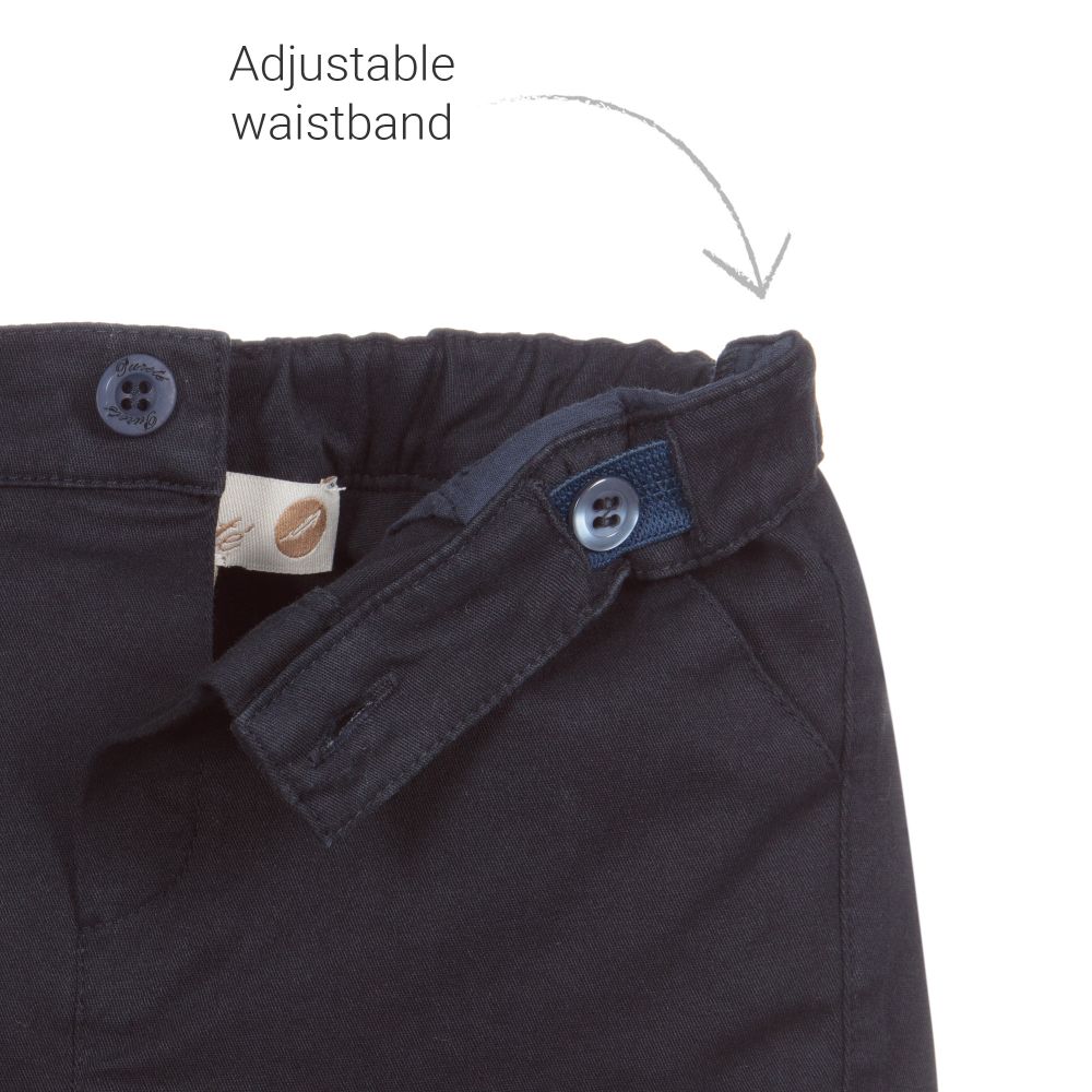 بيوريتي دو بيبي-طقم شورت قطن جيرسي و تويل لون كحلي و أبيض | Childrensalon Outlet