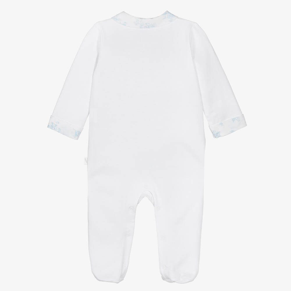 Pureté Du... Bébé-Boys Blue & White Toile Baby Outfit | Childrensalon Outlet